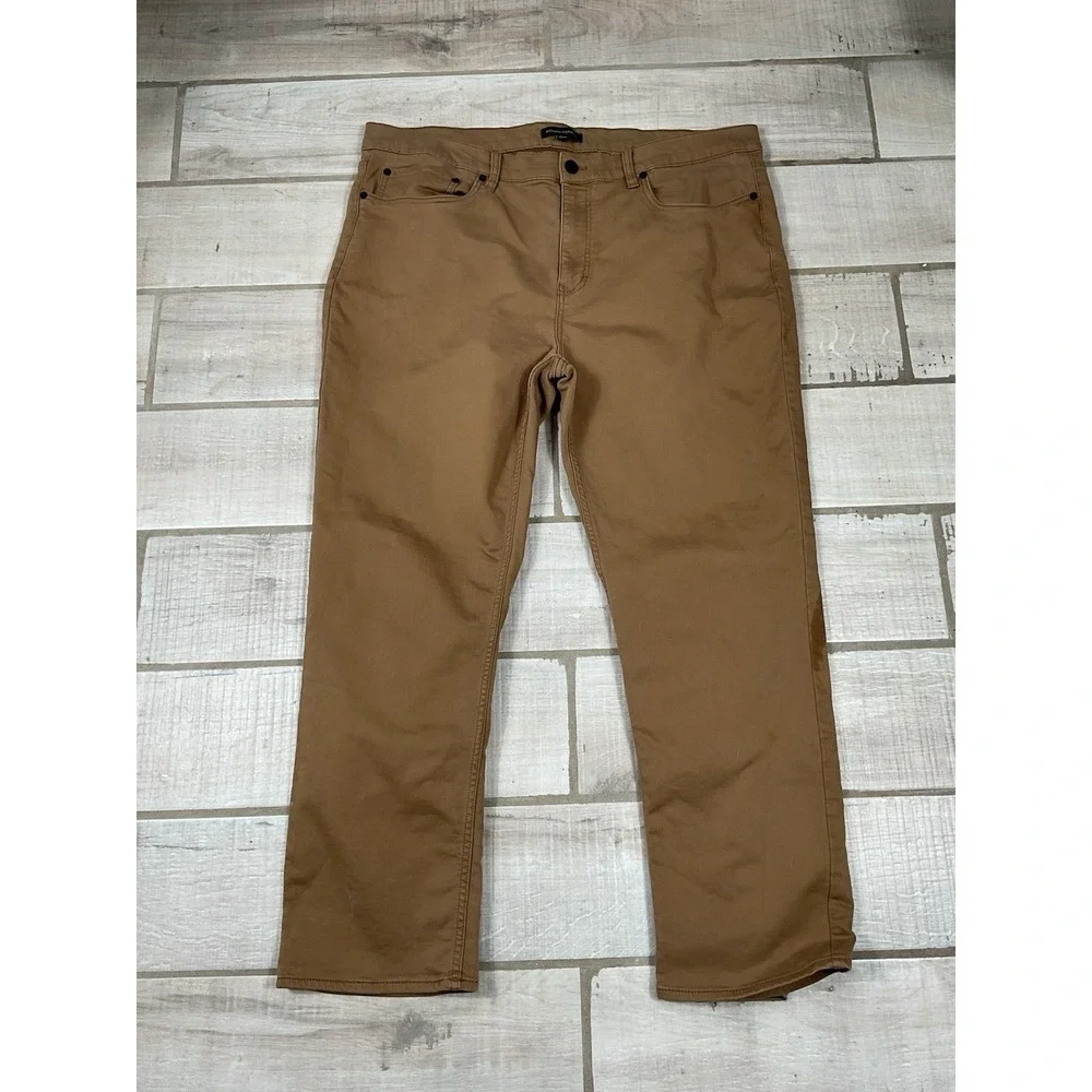 Banana Republic Mens Stretch 5‎ Pocket Pant Cotton Spandex Dark Tan 40x30(27)